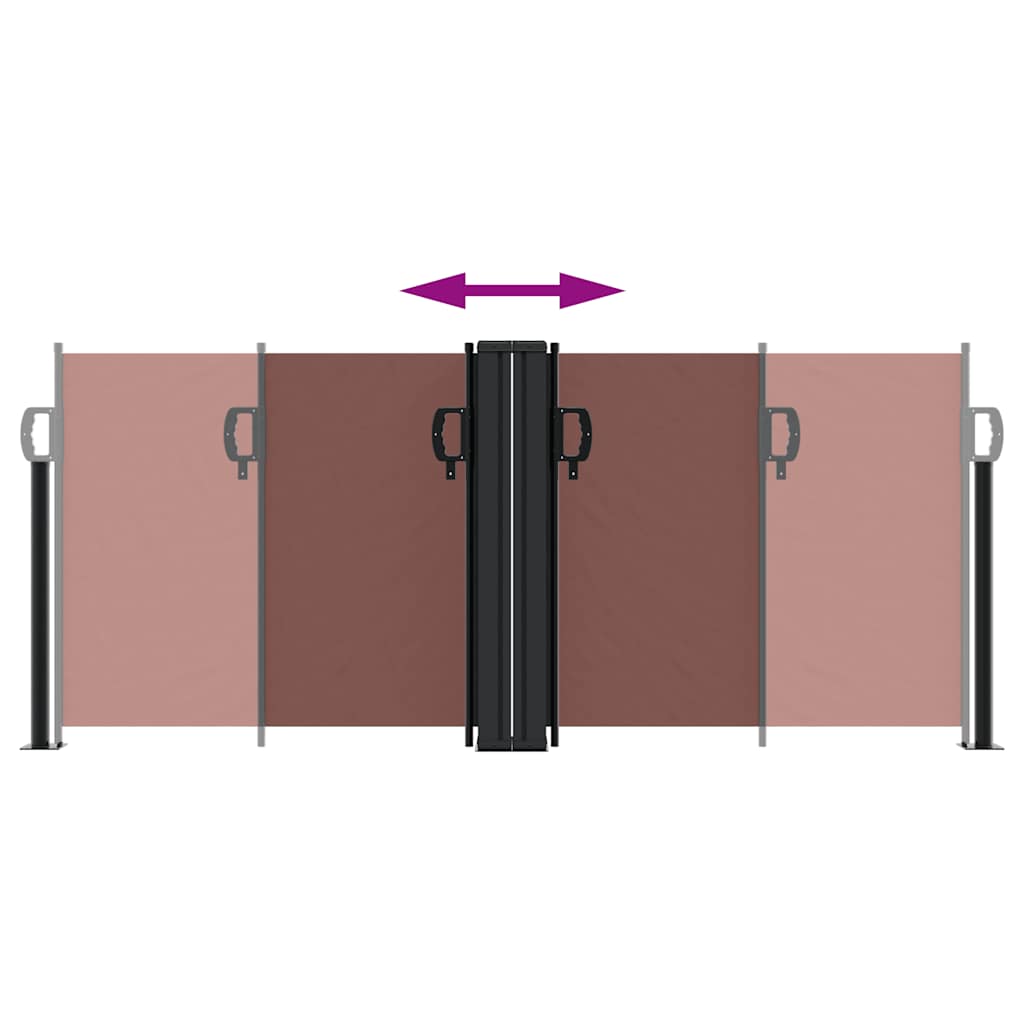 Retractable Side Awning Brown 100 x 1000 cm