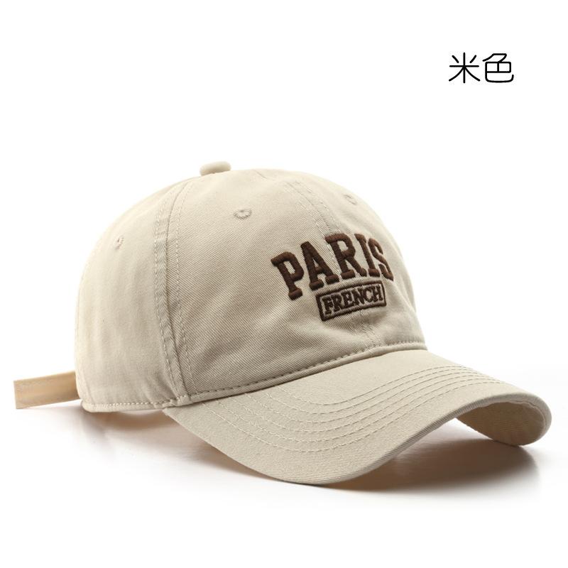 Korean-style women's spring and autumn personalized washed letter embroidered baseball cap for outdoor activities, men's sun protection and shading