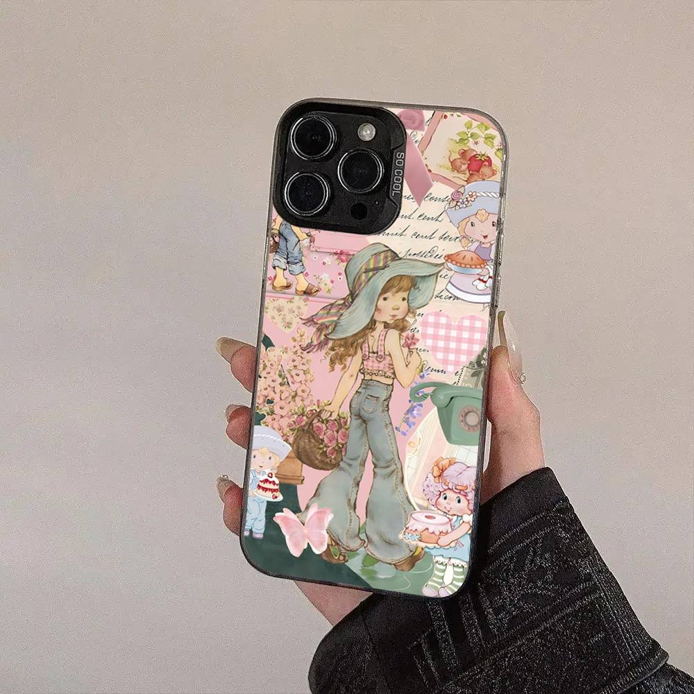 Сара Кей Девочки Милый Матовый Чехол Для Телефона Для IPhone 17 16 15 14 Plus 13 12 11 Pro Max X Xs XR Серебристый Жесткий Чехол
