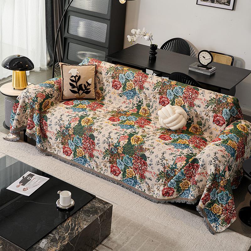  Christmas Cartoon Sofa Cover Cloth Towel Anti Cat Scratch and Anti Slip Sofa Cover Skin Friendly Suitable for All Seasons