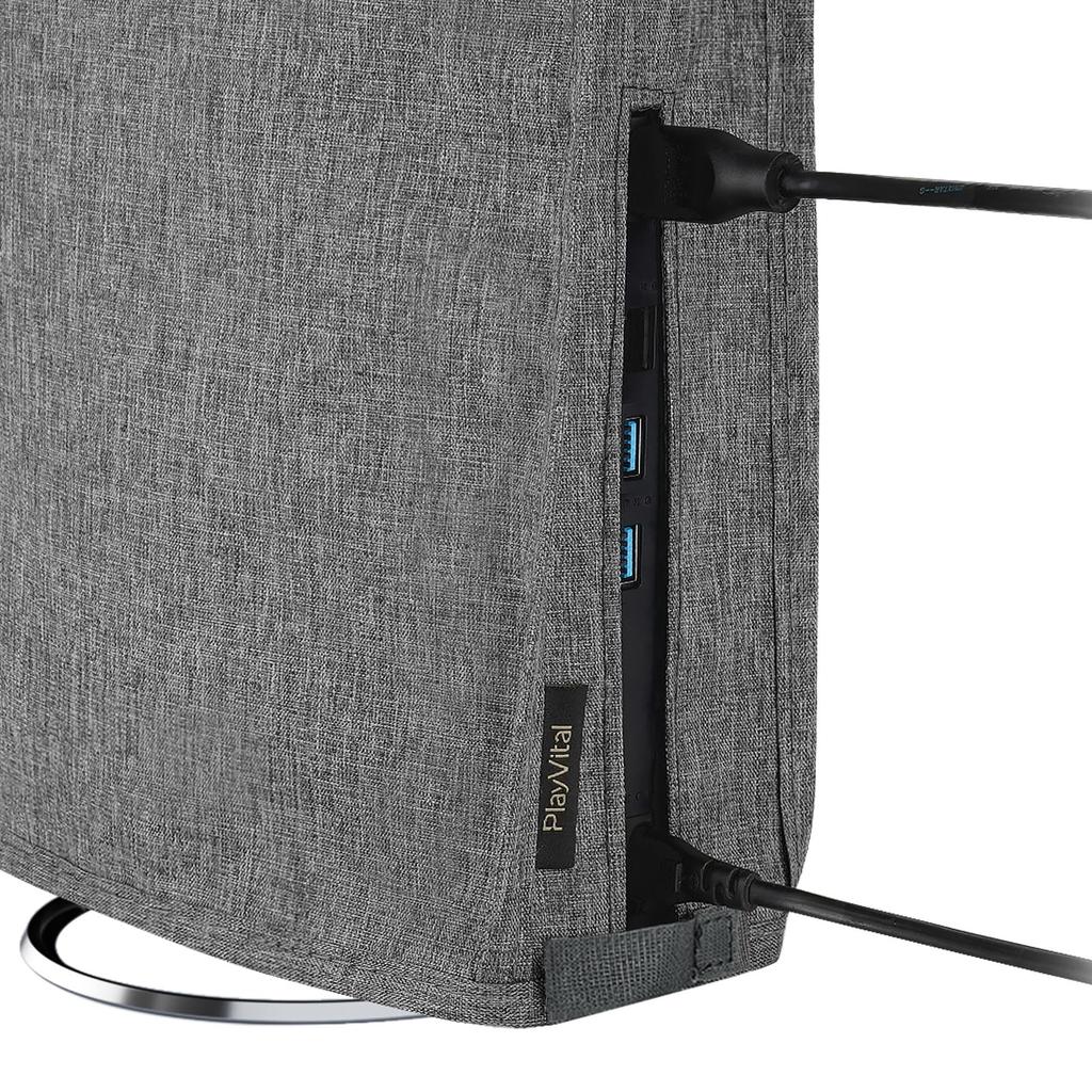 Вертикальный пылезащитный чехол для PlayVital ps5 slim digital Нейлоновый вертикальный пылезащитный чехол для ps5 slim digital version консольная версия, [серый]