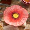Household Ceramic Flower Plate Light Luxury Decorative Bowl Pastry Dish Soup Bowls  Western Food