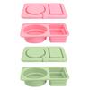 2/4Pcs Double Compartment Dressing Containers with Lid Foldable Silicone Sauce Box Reusable Snack Containers Stackable Condiment Box for Travel