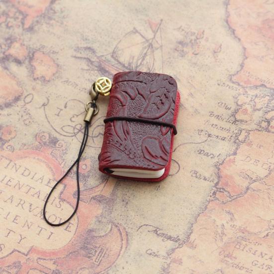 Винтажный милый мини-блокнот с обложкой из искусственной кожи и ремешком, сменный, крошечный дорожный журнал, маленький карманный дневник с книжным блоком для путешествий, для записей