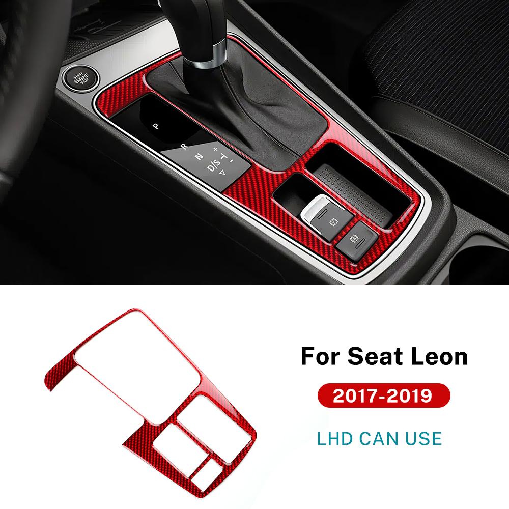 Для Seat Leon 2017 2018 2019 Наклейка из настоящего мягкого углеволокна LHD RHD Отделка панели внутренней рамки переключения передач автомобиля Аксессуары для интерьера