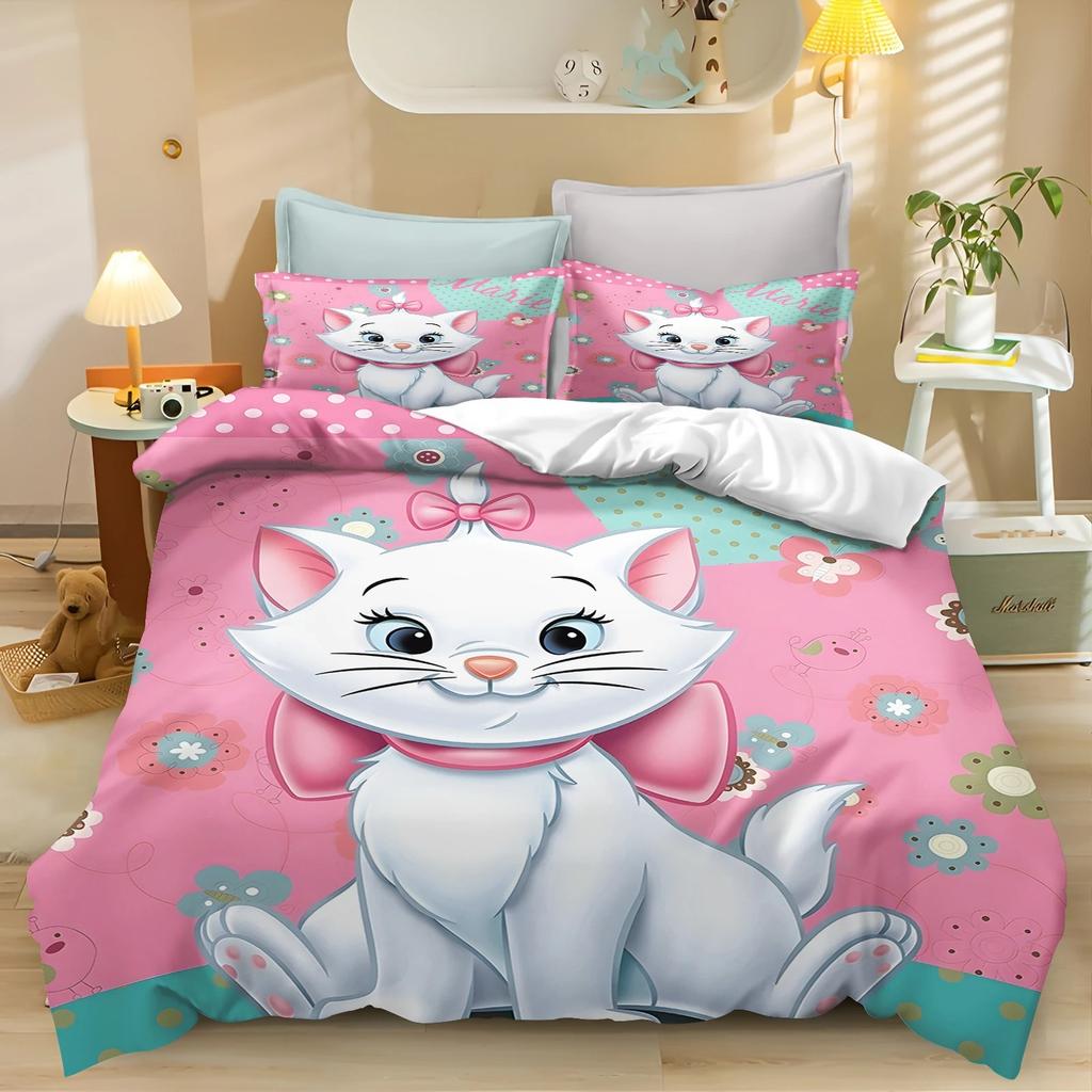 Catoon Duvet Cover Set M-Marie CatS Bedding Set Kids Boy Girl Bedroom Decoration 2/3piece set Single/Double/Queen Large Size