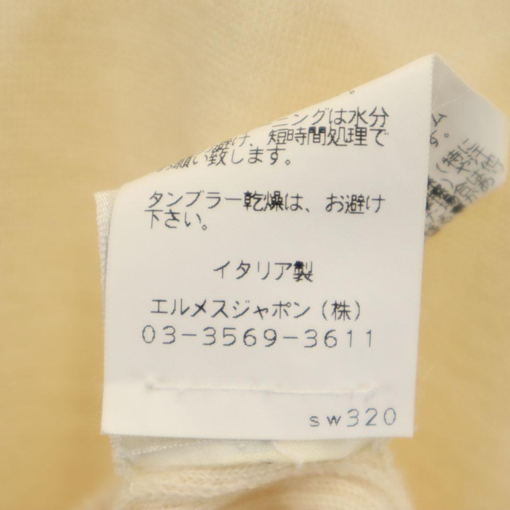 Hermes Итальянский кашемир С длинным рукавом С запахом на животе В рубчик Свитер с V-образным вырезом 38 Женский Б/у