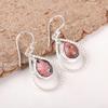 Black Rhodonite Gemstone Jewelry, 925 Sterling Silver Earrings, Handmade Rhodonite Silver Earrings Gift For Sister