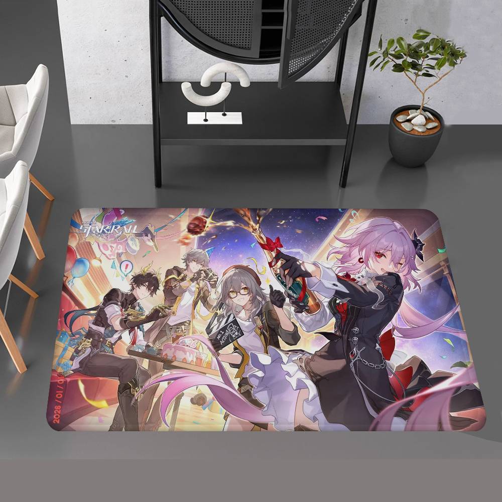 Honkai Star Rail game Floor Mat INS Style Soft Bedroom Floor House Laundry Room Mat Anti-skid Household Carpets
