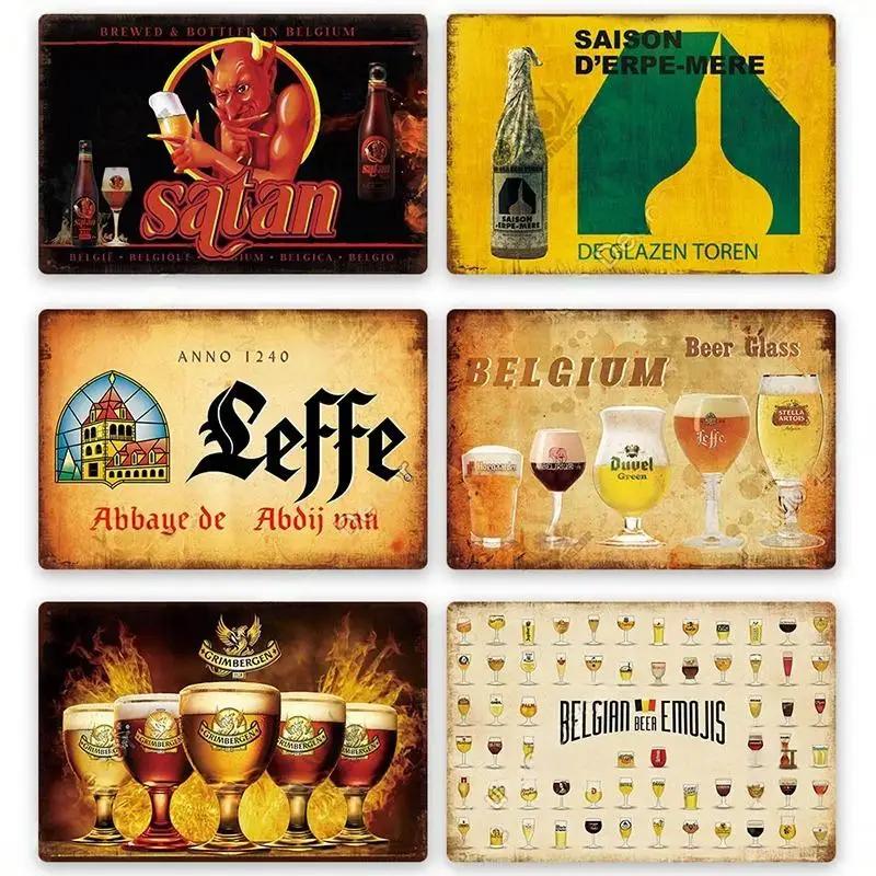 Винтажная вывеска пивного бренда Металлическая жестяная табличка Металлический постер Декоративная табличка Домашний декор Мужская пещера Бар Паб Мастерская Настенное украшение