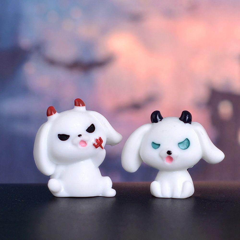 Pumpkin Black Cat Halloween Rabbit Ghost Figurines Micro Figurine Ornaments  Garden Outdoor Decor
