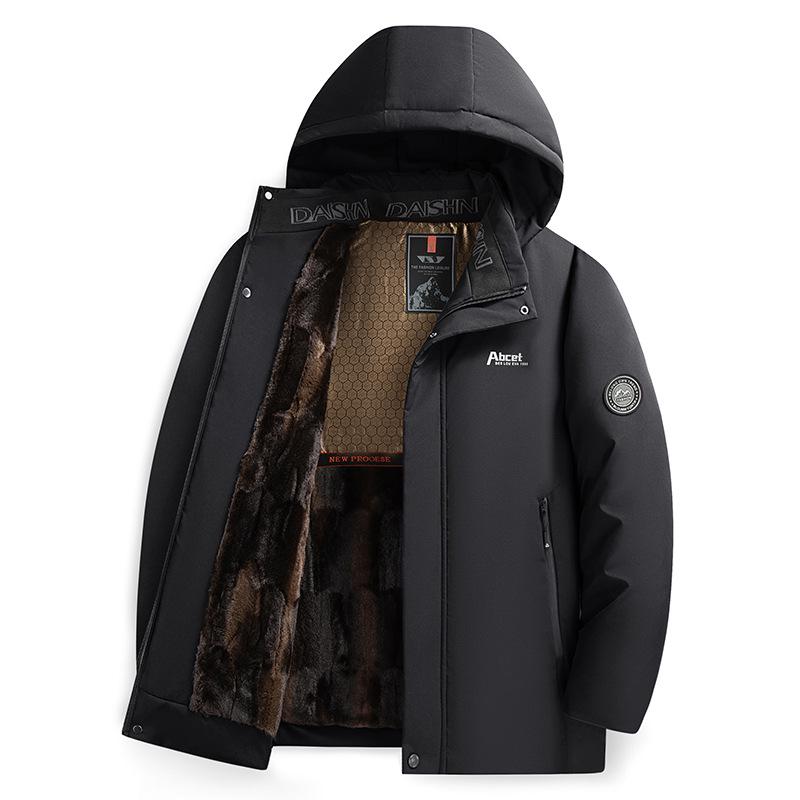 Мужская зимняя хлопковая куртка с подкладкой из плюша - Теплая, ветрозащитная, стильная для среднего и пожилого возраста