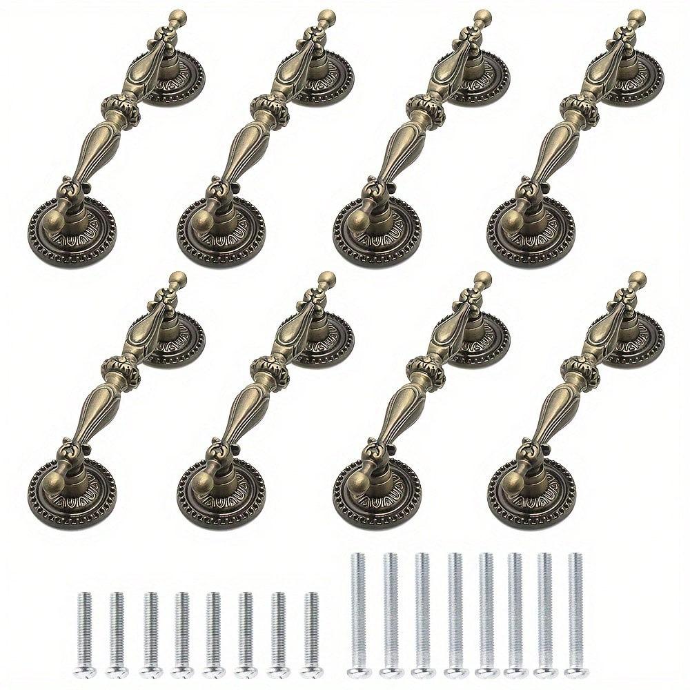 (8 шт) Ручки для шкафов, антикварные винтажные ручки для кухонной мебели в европейском стиле для спальни с винтами