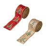 5.46Yard Holiday Fabric Ribbon 5cm Wide Christmas Decorative Ribbon For Art Craft Christmas Tree Wreath and Wrapping