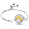 Браслет-ароматерапия 'Древо жизни' со стразами - Регулируемый титановый сталь с отсеком для эфирного масла.