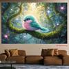 2D plane fluffy rainbow-colored bird banner background fabric suitable for indoor and outdoor decoration polyester fiber