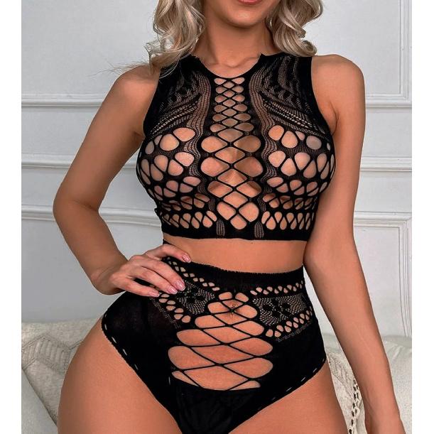 Sexy Babydoll Nightgown suit clothes women crochet lingerie erotic porno sex adult bodysuit products Sleepwear bikini+Hot pants
