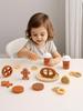Kids' Coffee & Cookie Playset: Wooden Educational Toy for Parent-Child Interaction with Simulation Milk, Biscuits & Donuts