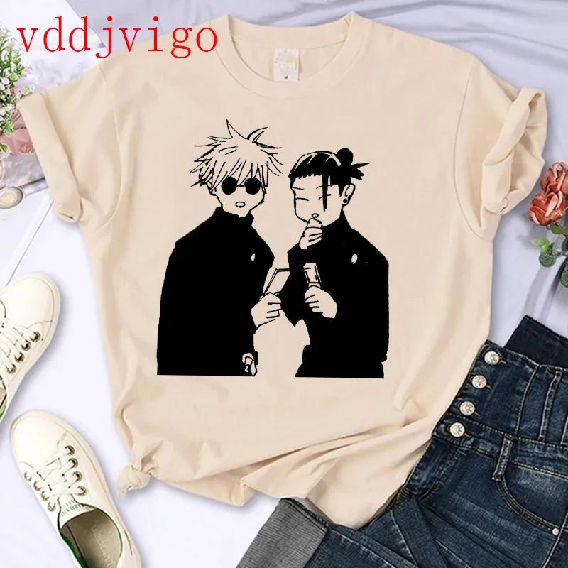 Уличная футболка Футболка с японским аниме Jujutsu Kaisen Годжо Сатору Юдзи Итадори Унисекс Футболка Топ Футболки Одежда Y2k 90-е