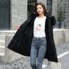 Parker Clothing Зимняя женская стеганая куртка средней длины с большим меховым воротником и бархатной стеганой курткой Стеганая куртка Толстая куртка