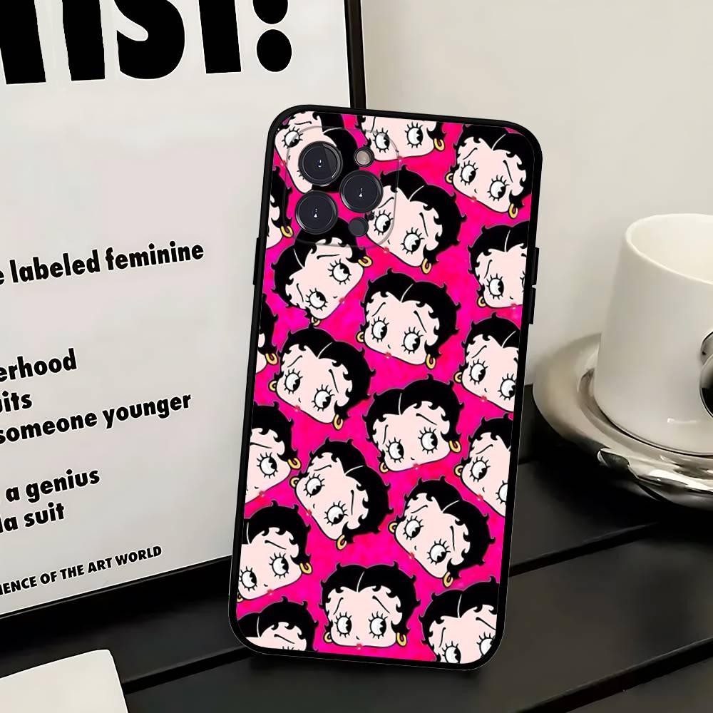 Cartoon B-Betty B-Boop Phone Case For IPhone 14 Plus 13 Mini 11 16 15 17 Pro Max Protection Shockproof