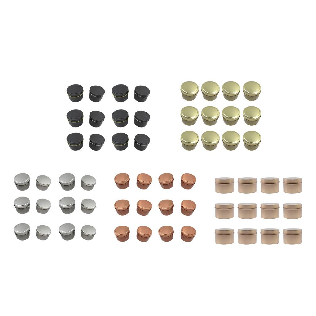 12 шт./лот металлические банки для свечей, легко моющиеся и герметичные контейнеры для хранения, круглые металлические банки