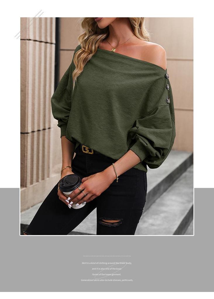 Autumn/Winter Women's Off-Shoulder Loose Casual Long Sleeve Sweatshirt