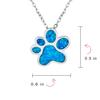 BFF лучший друг животное любитель домашних животных BFF ювелирные изделия синий опал инкрустированный опал кошачья собака щенок лапа лапа ожерелье кулон для женщин подростков стерлинговое серебро .925