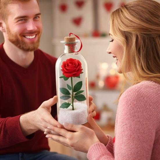 1/2/3 шт. Записываемый голосовой цветок-роза с воспроизведением, пробка, прозрачная стеклянная бутылка для голосовых сообщений с розой внутри, декор для фестиваля, праздничный сувенир, подарок