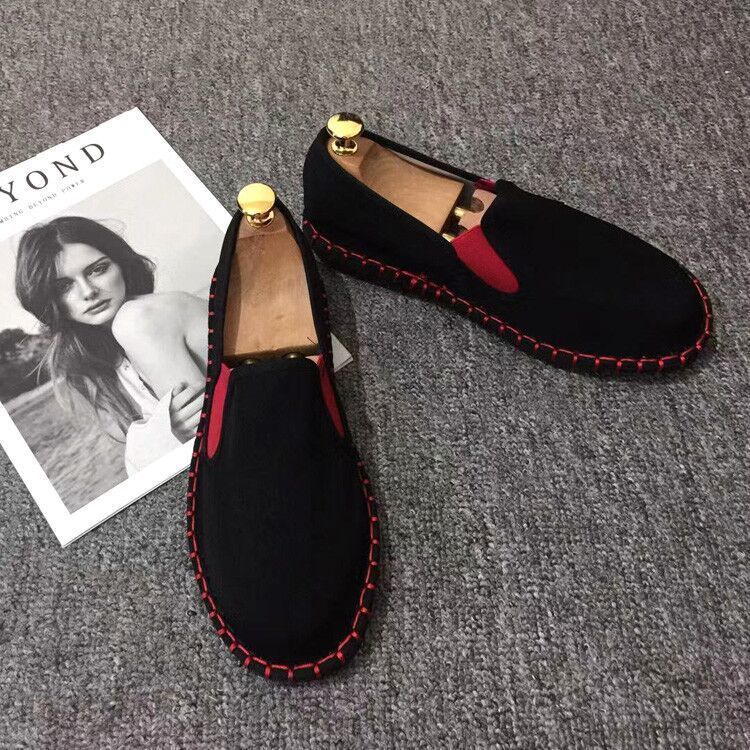 Old Beijing Cloth Shoes Embroidery Flower Social Guy Male Moccasin-Gommino Student Casual Shoes National Chinese Style