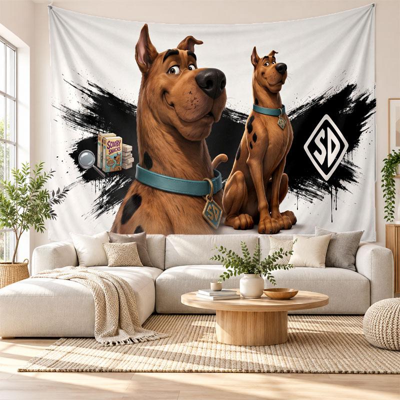 Scooby-Doo Wall Tapestry Home Decor Hanging Cloth Art Background Tapestry for Bedroom