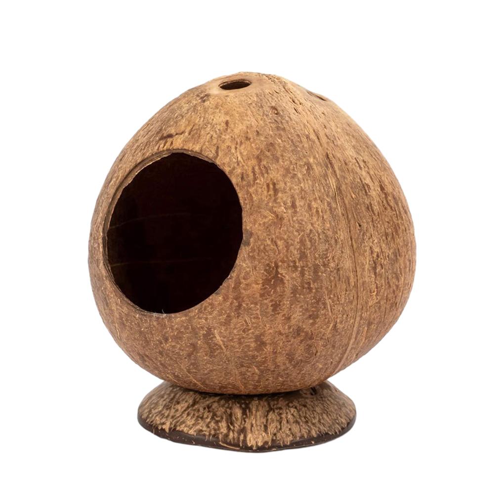 Coconut Hamster House - Easy To Care For And For Small Spaces Hideout Nest Pet Toy Unique Pets Terrarium-Friendly Pets