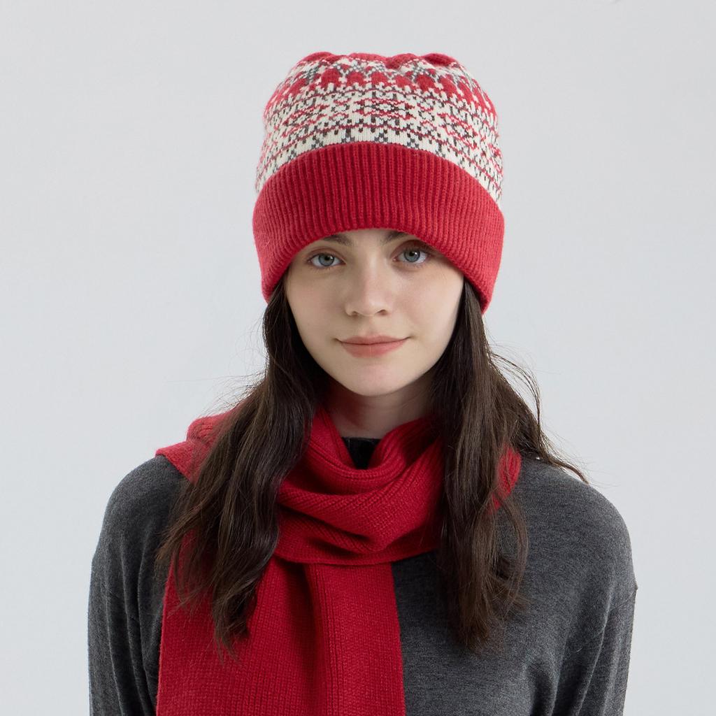 DIMANAF Зимняя Осенняя Женская Шапка Цветочная Толстая Вязаная Шапка Новая Женская Теплая Толстая 2025 Мода