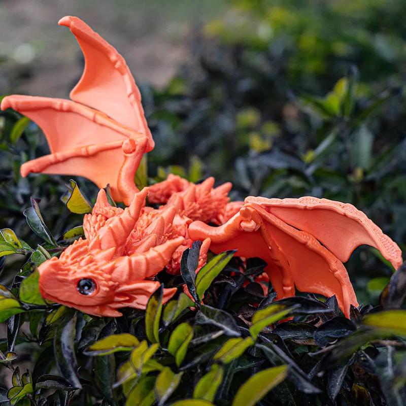 3D Printing Flying Dragon Simulated Craft Ornament Multi-jointed Movable Flying Dragon Figures Home Desk Decoration