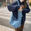 Джинсовая сумка, женская сумка для покупок на плечо, студенческая сумка большой вместимости для студентов колледжа