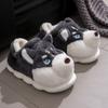 Fashion Cotton Slippers Women Winter Warm Shoes Plush Lining Indoor Couple Slides Platform High Top Snow Boots Female Male Home Slipper