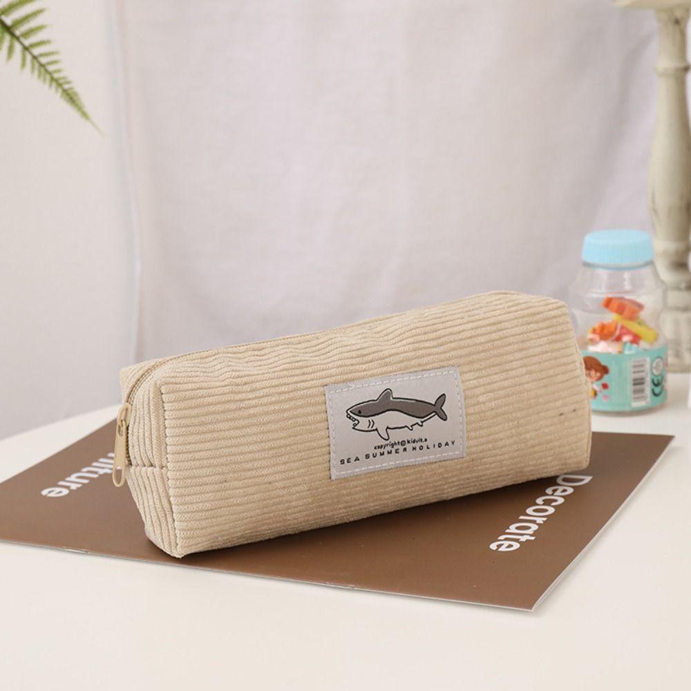 Cute Shark Pen Bag Large-capacity Pen Box Multifunctional Stationery Organizer  Students