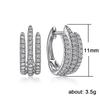 Huitan Simple Stylish Lines Hoop Earrings for Girl Small Circle Exquisite Cubic Zirconia  Color Earrings Statement Jewelry