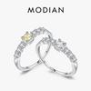 925 Sterling Silver Elegant Sweet Sugar Finger Rings For Women Yellow Clear Dazzling Cubic Zirconia Rings Fine Jewelry