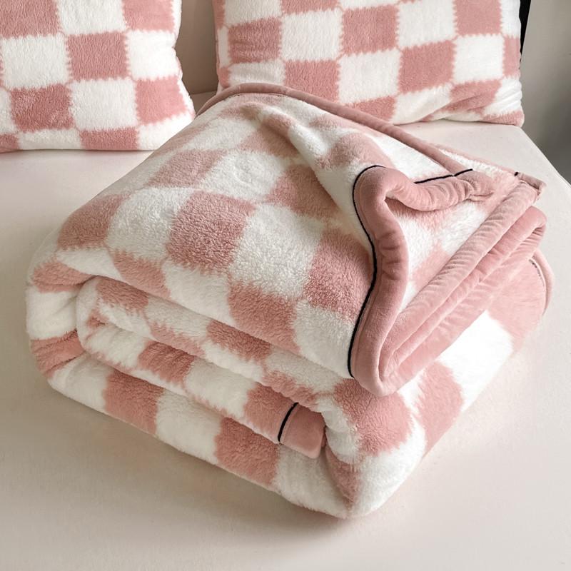Luxurious Thick Half-Sided Plush Blanket for Autumn & Winter - Perfect for Sofa or Office Naps