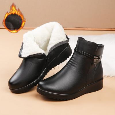 Короткие сапоги, чтобы сохранить тепло и бархат, плоская подошва, нескользящая женская обувь, женские зимние сапоги, пушистые хлопковые сапоги, плоский каблук