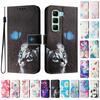 Цветной кошелек-чехол с рисунком для Infinix Smart 9 6 Hot 20 20i 12i 12 Play Note 12 Pro Zero 20 Ударопрочный с подставкой Откидная крышка