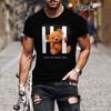 Футболка с коротким рукавом Ashion Gangster Bear для мужчин и женщин, футболка с 3D-принтом, милые облегающие футболки с изображением медведя