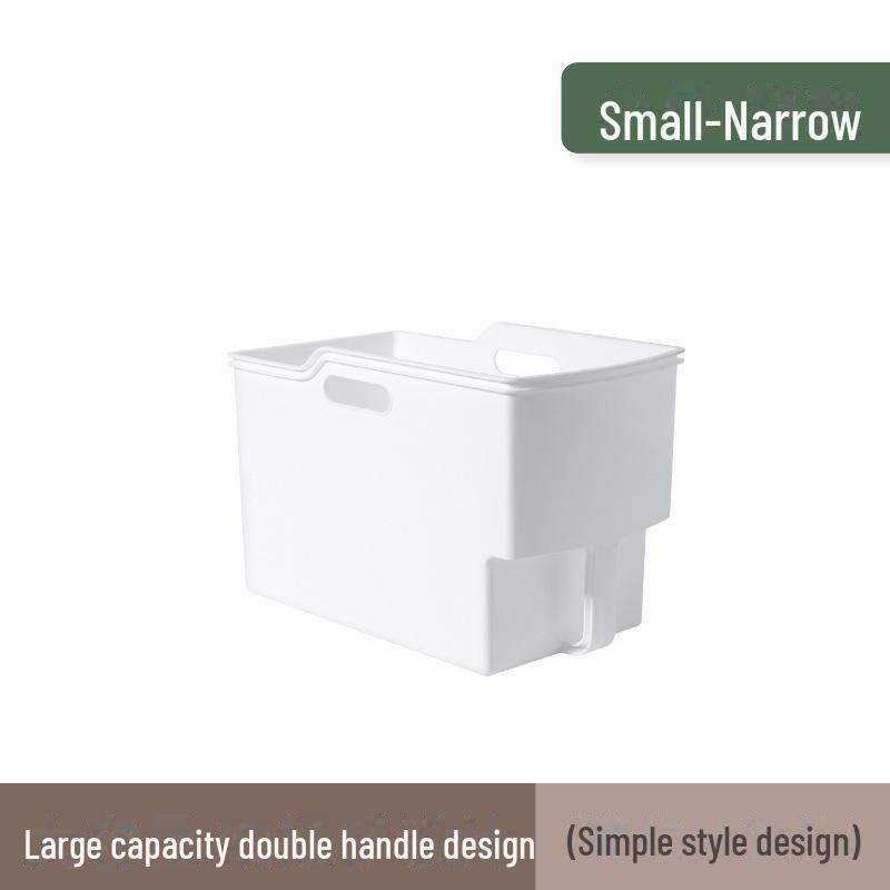 Высокий кухонный шкаф с выдвижной решетчатой корзиной для хранения приправ и круп