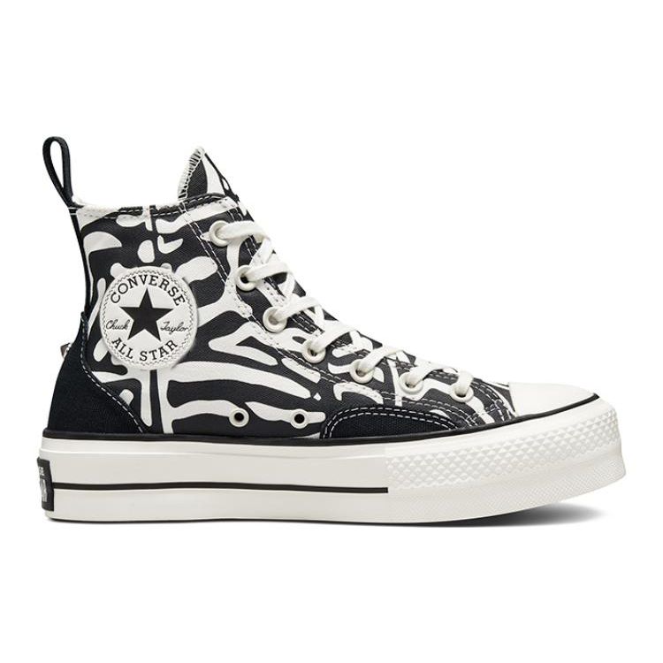 Converse Chuck Taylor All Star Lift Platform High Animal Mix Женские кроссовки Black Egret A03713C