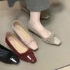 New French Temperament Design Commuter Gentle Ladyshoes 2025 Splicing Light Mouth Single Shoes Women Light Purple Nude