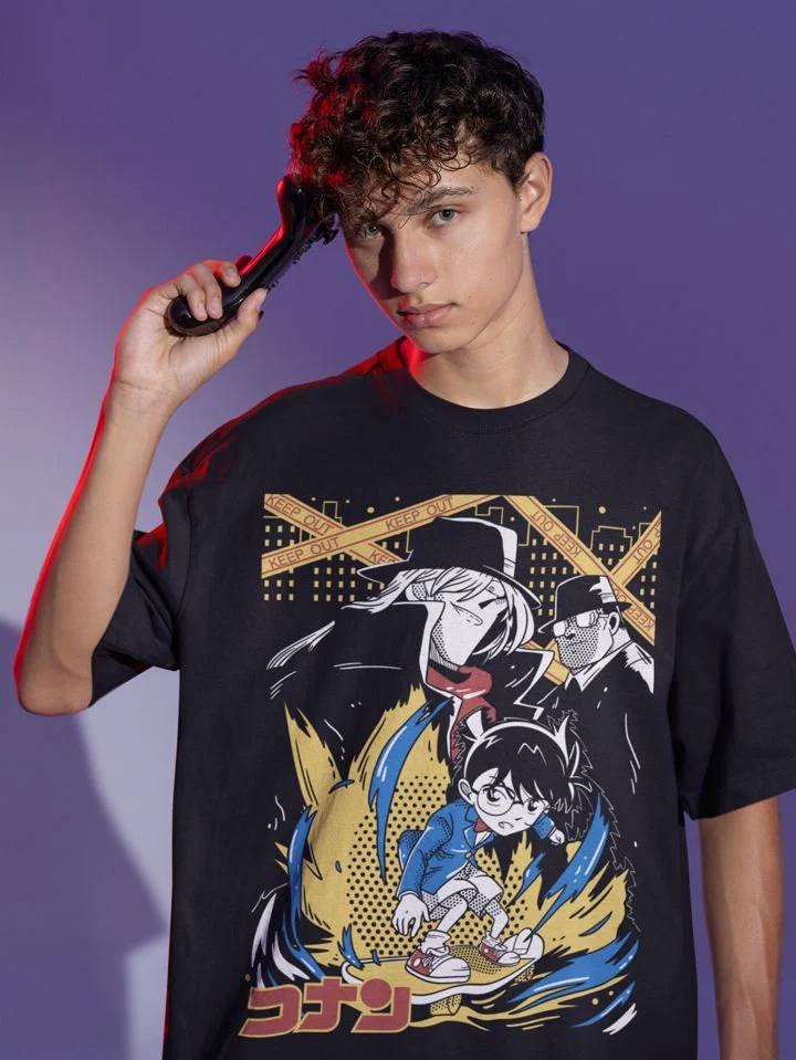 2026 Summer New Arrivals Case Closed 90s Retro Style TShirt 100 Cotton Womens Tees Outdoor Training Fitness Mens Sportswear