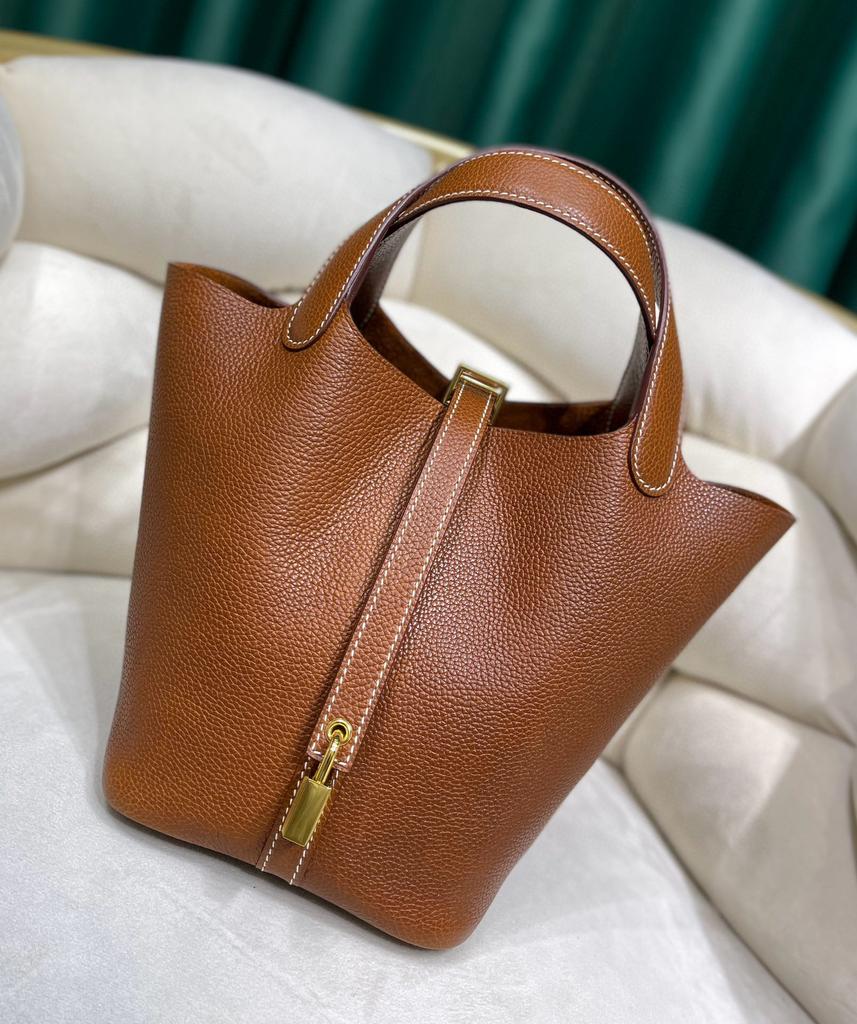 Корзина для овощей из воловьей кожи, сшитая вручную вощеной нитью для детей, обернутая в натуральную кожу с узором личи, сумка-ведро для воды для женщин