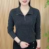 Women's Elegant Slimming Fashionable Casual Sporty Half-Zip Long-Sleeve Shirt Top for Spring