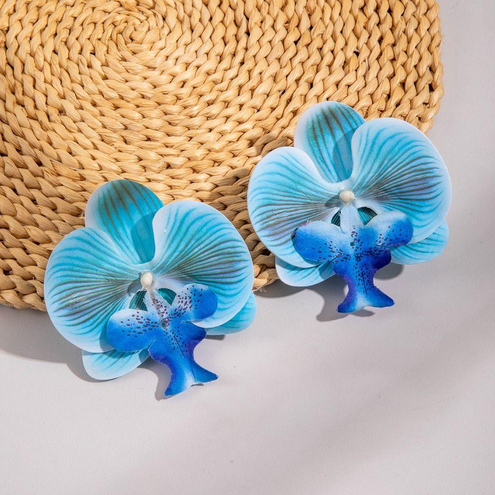 Simulated Flower Flower Earrings Exaggerated Flower Drop Earrings Butterfly Orchid Earrings Party